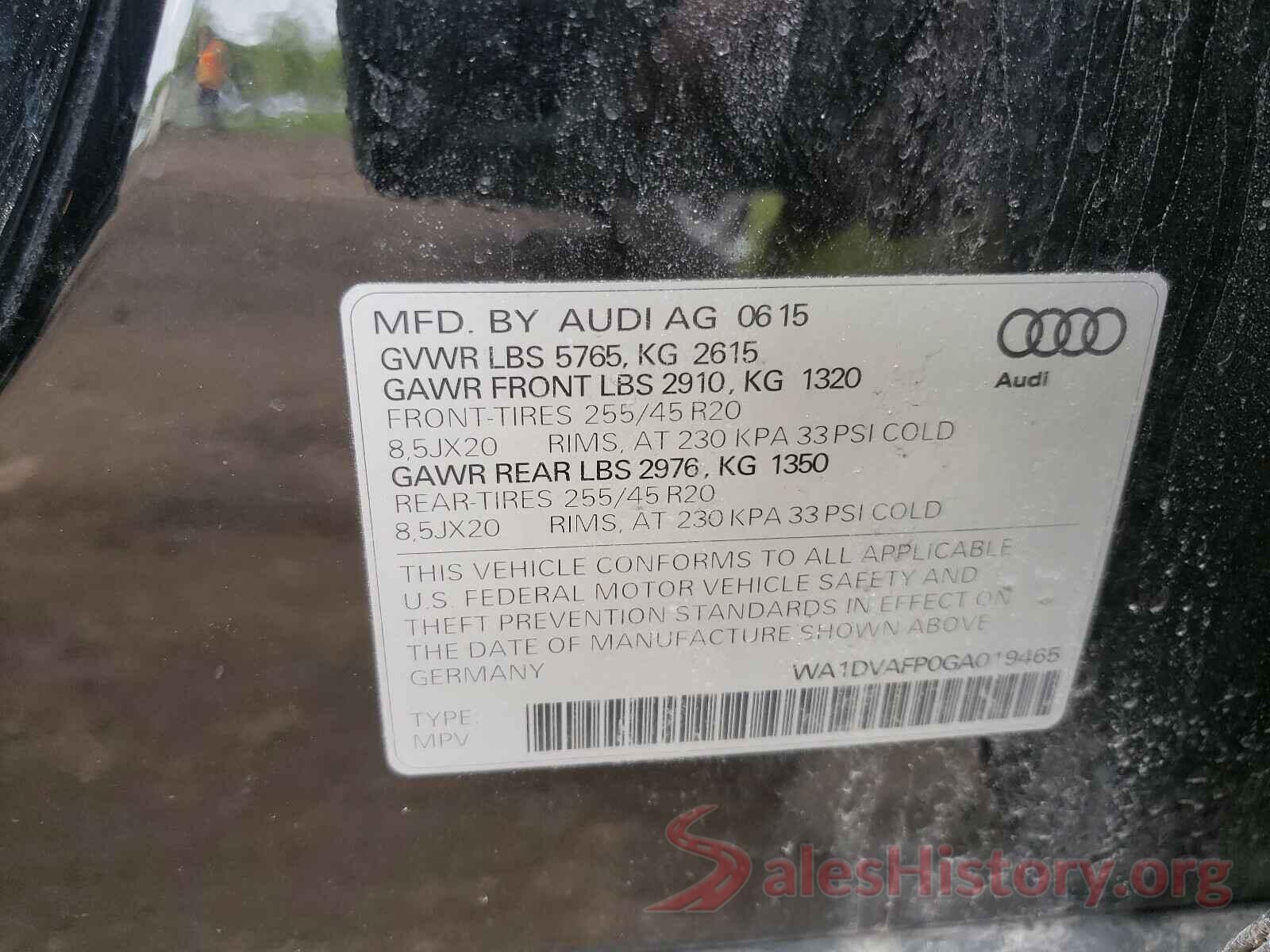 WA1DVAFP0GA019465 2016 AUDI Q5