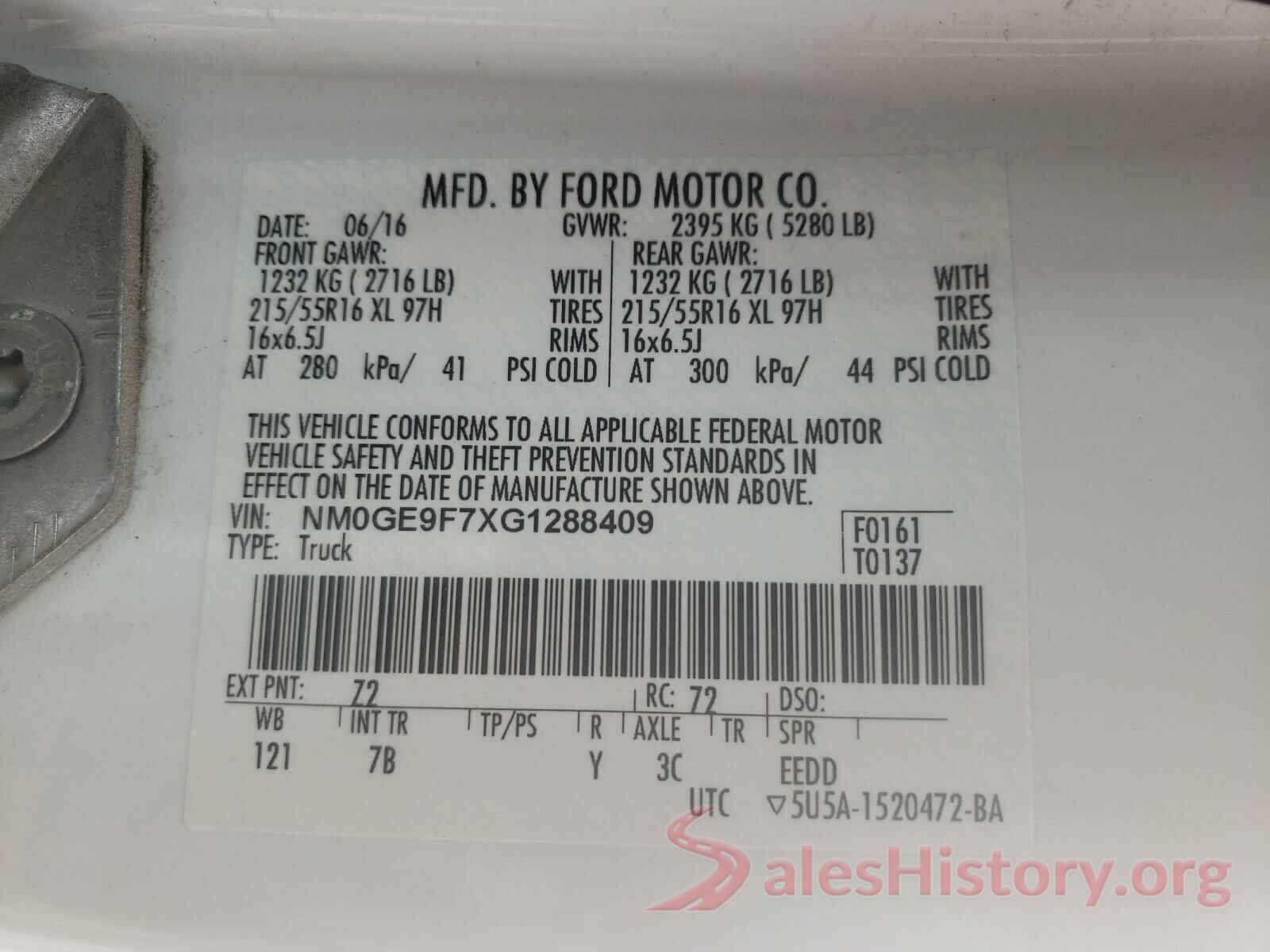 NM0GE9F7XG1288409 2016 FORD TRANSIT CO