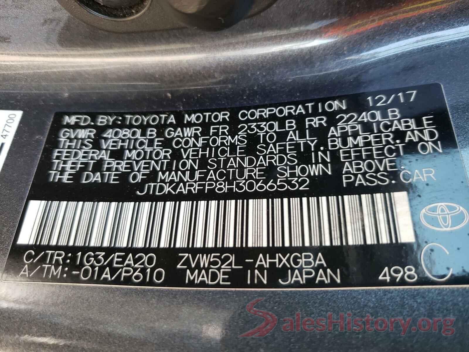 JTDKARFP8H3066532 2017 TOYOTA PRIUS