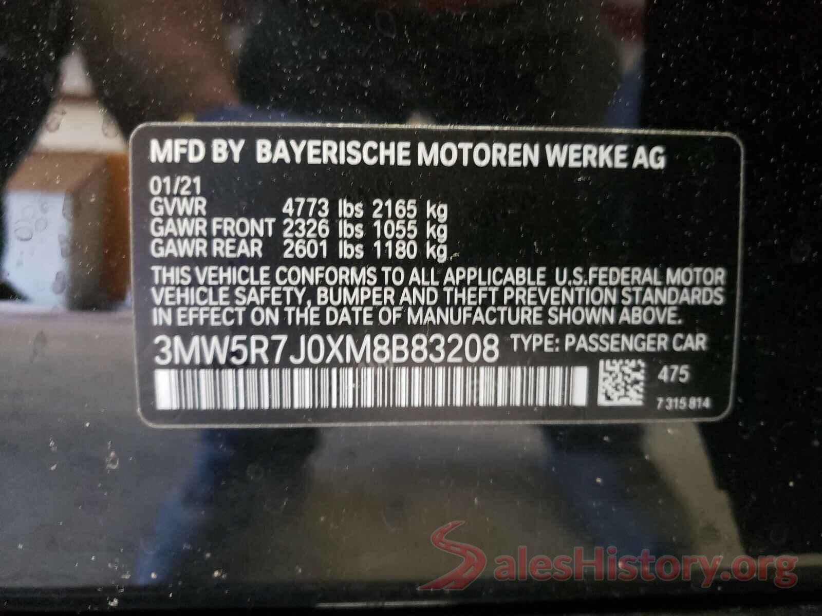 3MW5R7J0XM8B83208 2021 BMW 3 SERIES