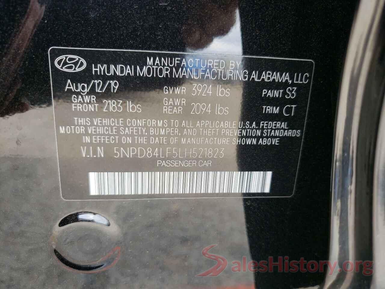 5NPD84LF5LH521823 2020 HYUNDAI ELANTRA