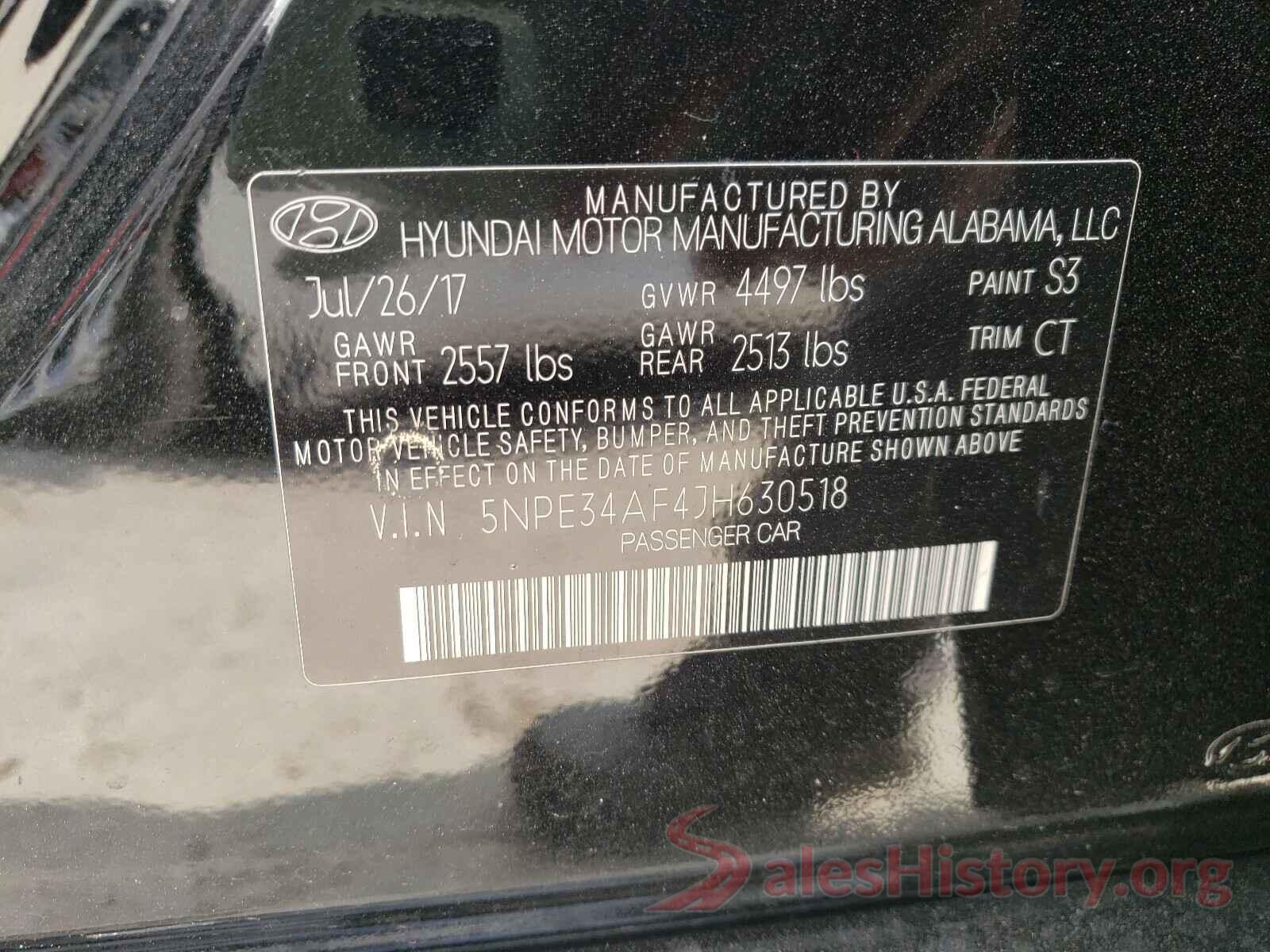 5NPE34AF4JH630518 2018 HYUNDAI SONATA