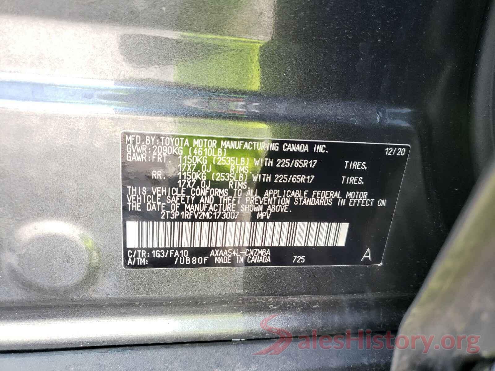 2T3P1RFV2MC173007 2021 TOYOTA RAV4