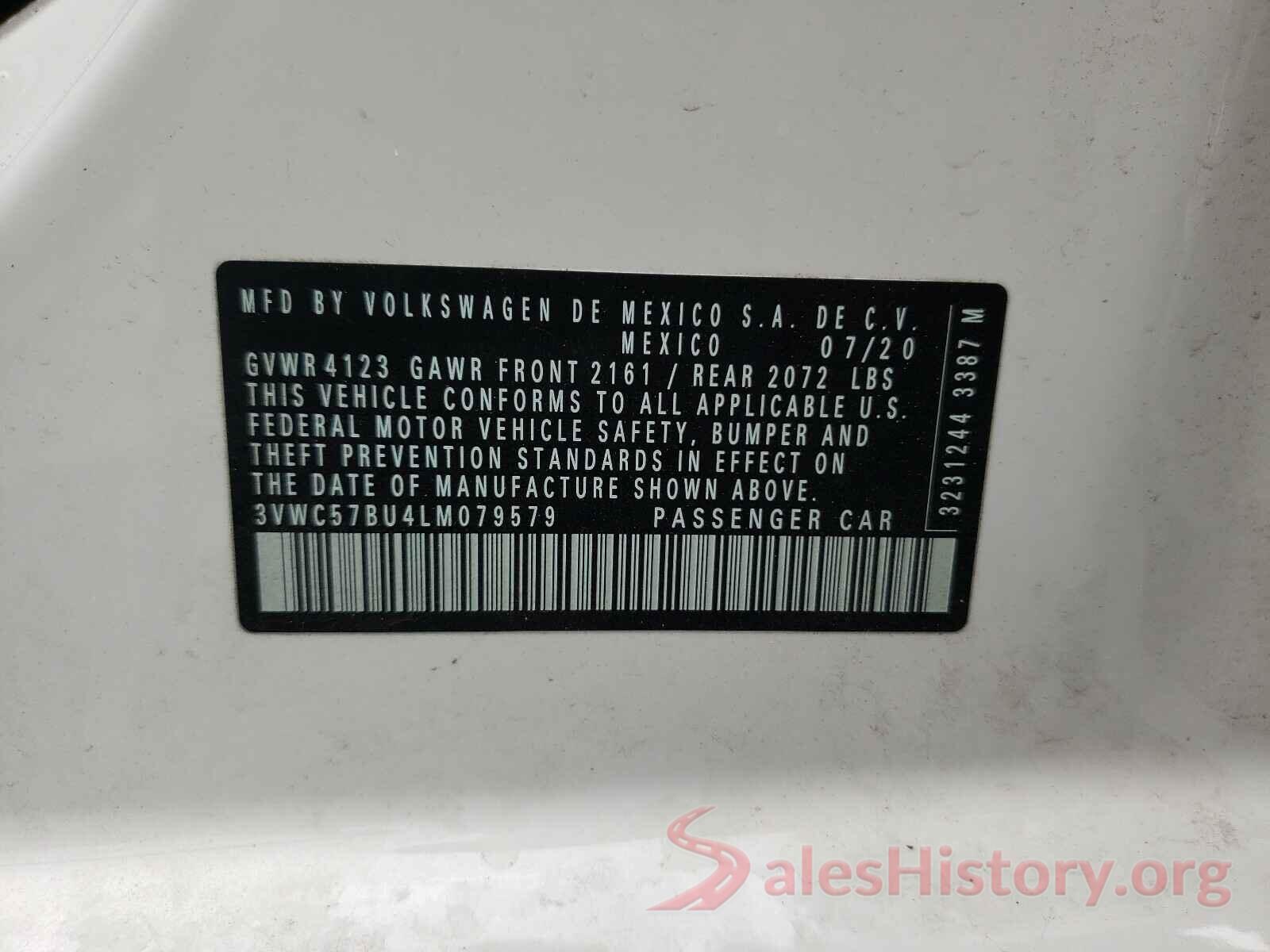 3VWC57BU4LM079579 2020 VOLKSWAGEN JETTA