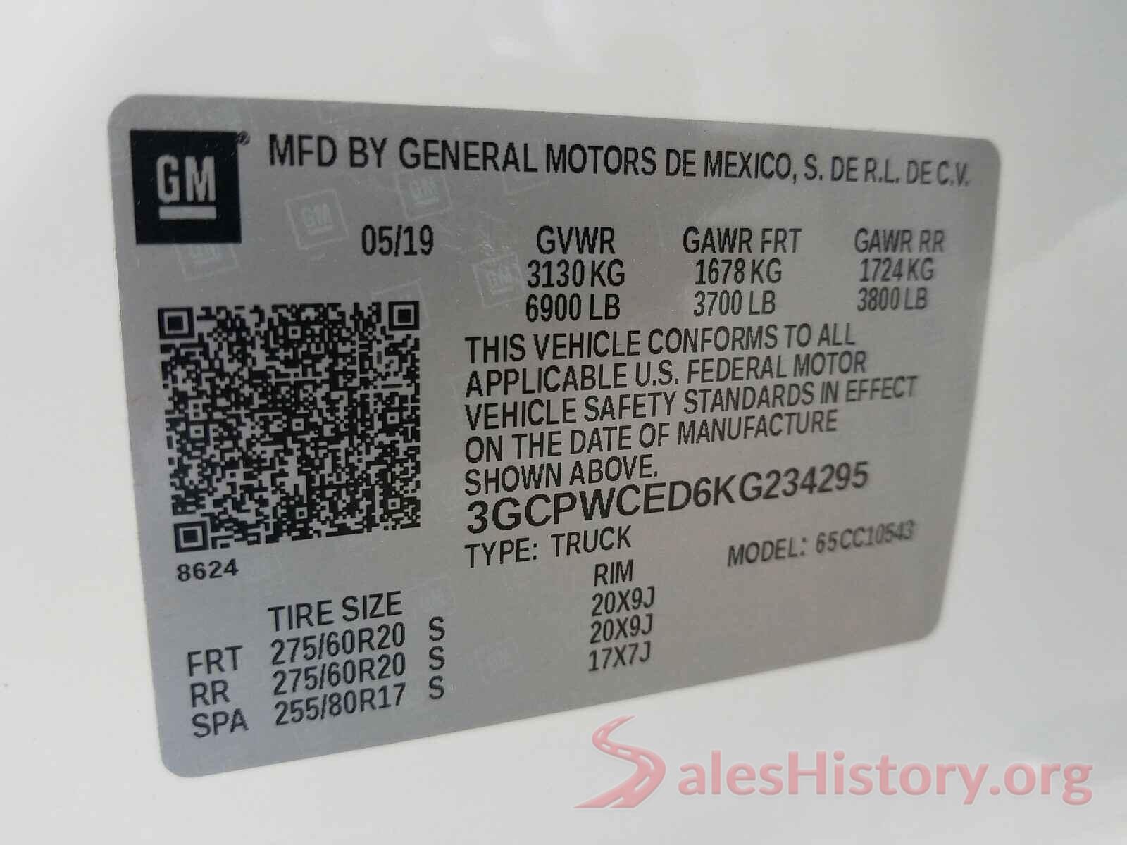 3GCPWCED6KG234295 2019 CHEVROLET SILVERADO