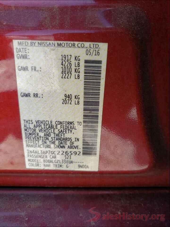 1N4AL3AP7GC226592 2016 NISSAN ALTIMA