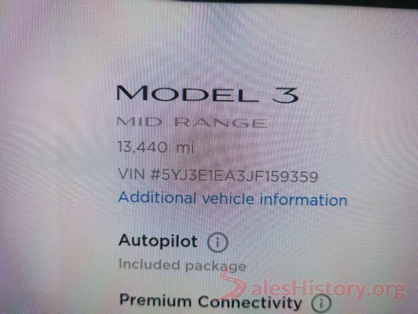 5YJ3E1EA3JF159359 2018 TESLA MODEL 3