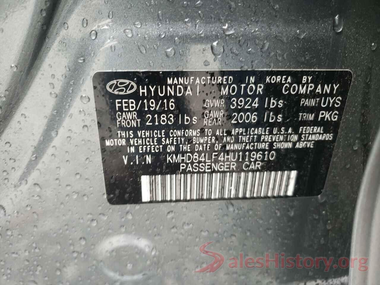 KMHD84LF4HU119610 2017 HYUNDAI ELANTRA