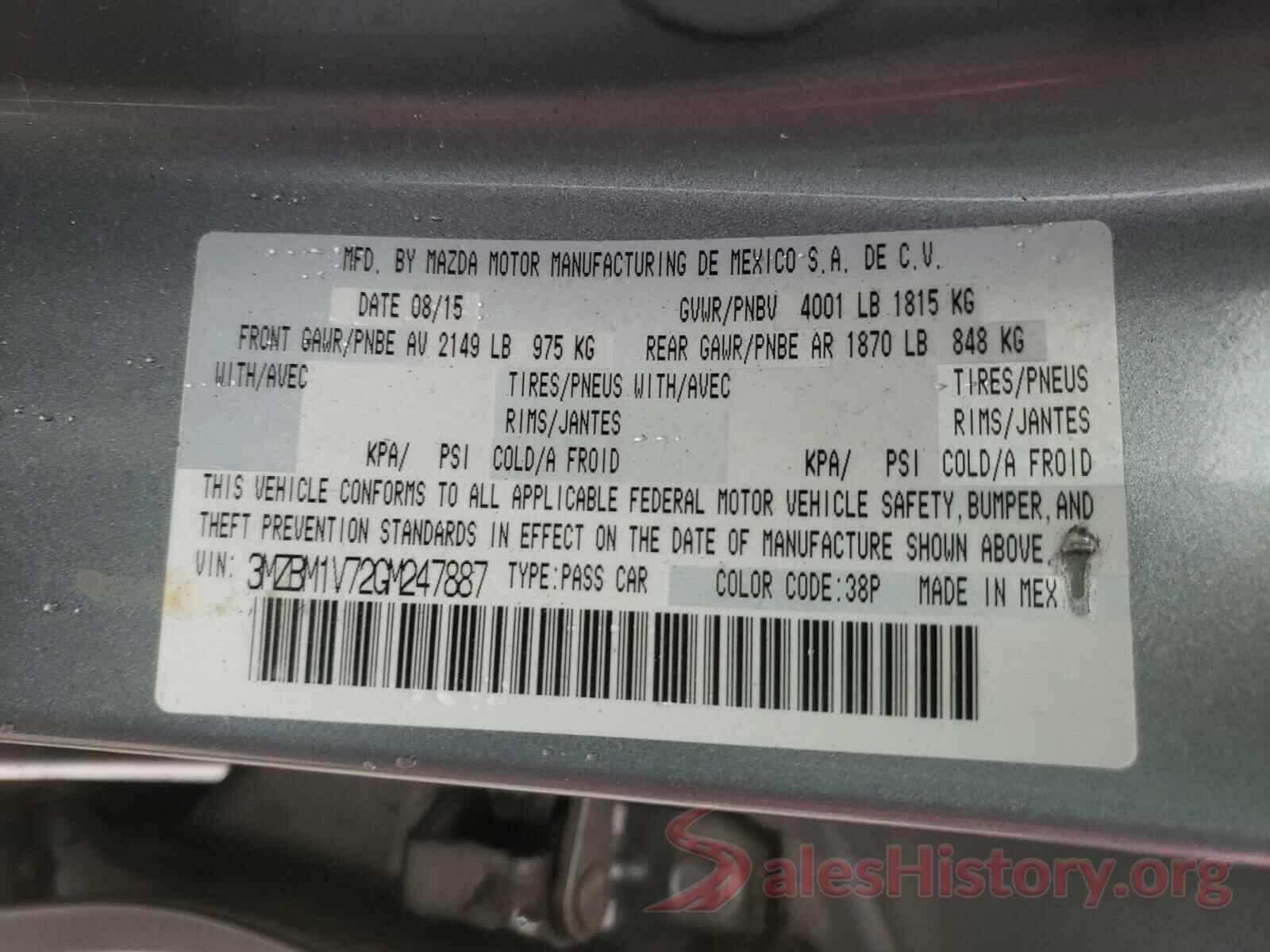 3MZBM1V72GM247887 2016 MAZDA 3