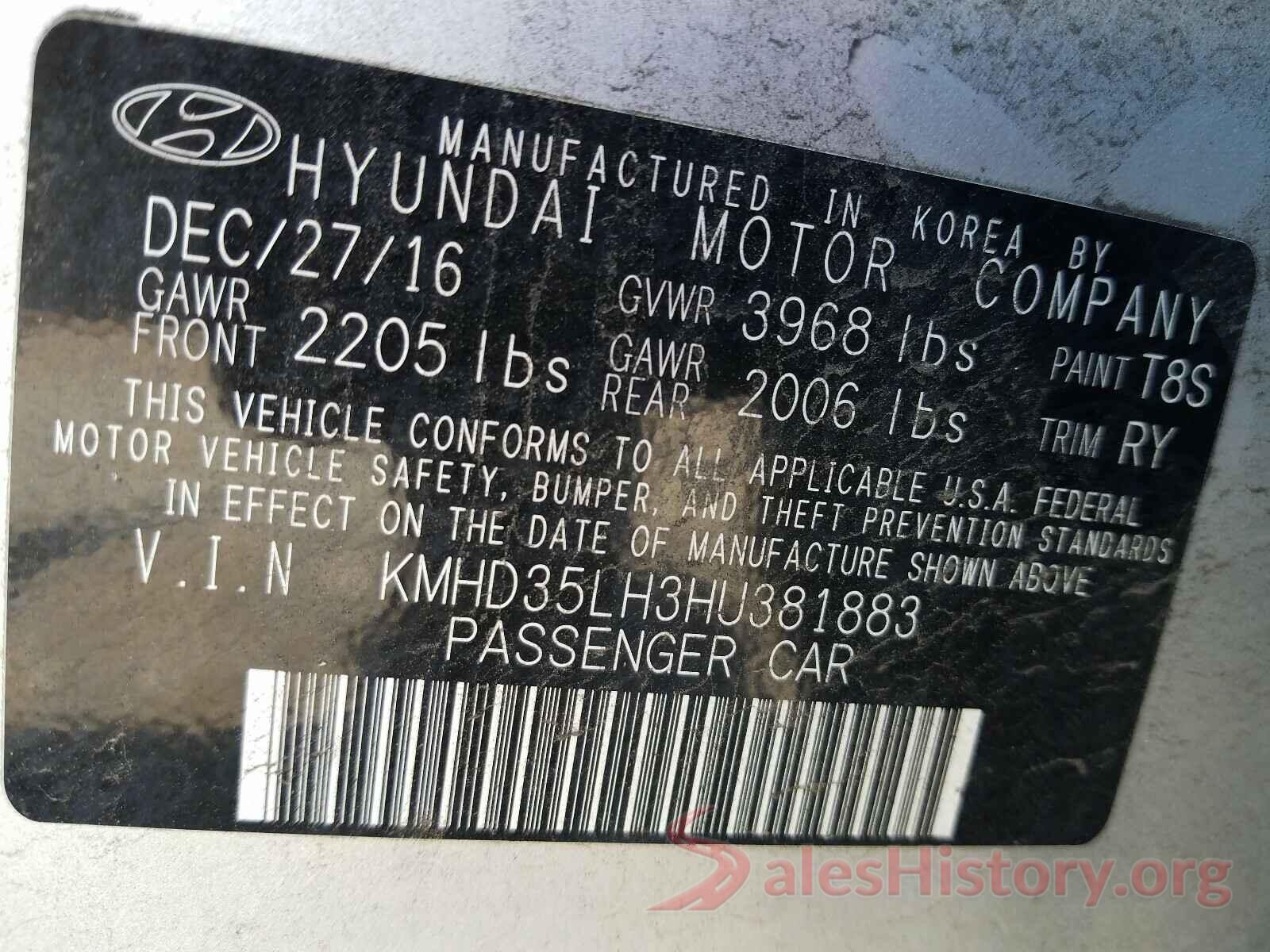 KMHD35LH3HU381883 2017 HYUNDAI ELANTRA