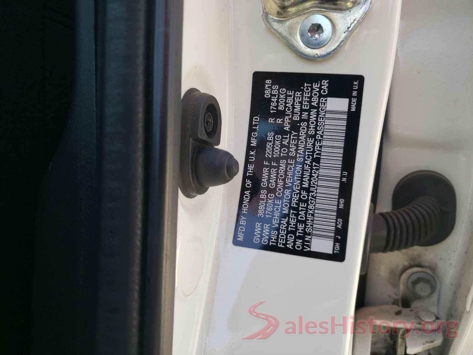 SHHFK8G73JU204217 2018 HONDA CIVIC