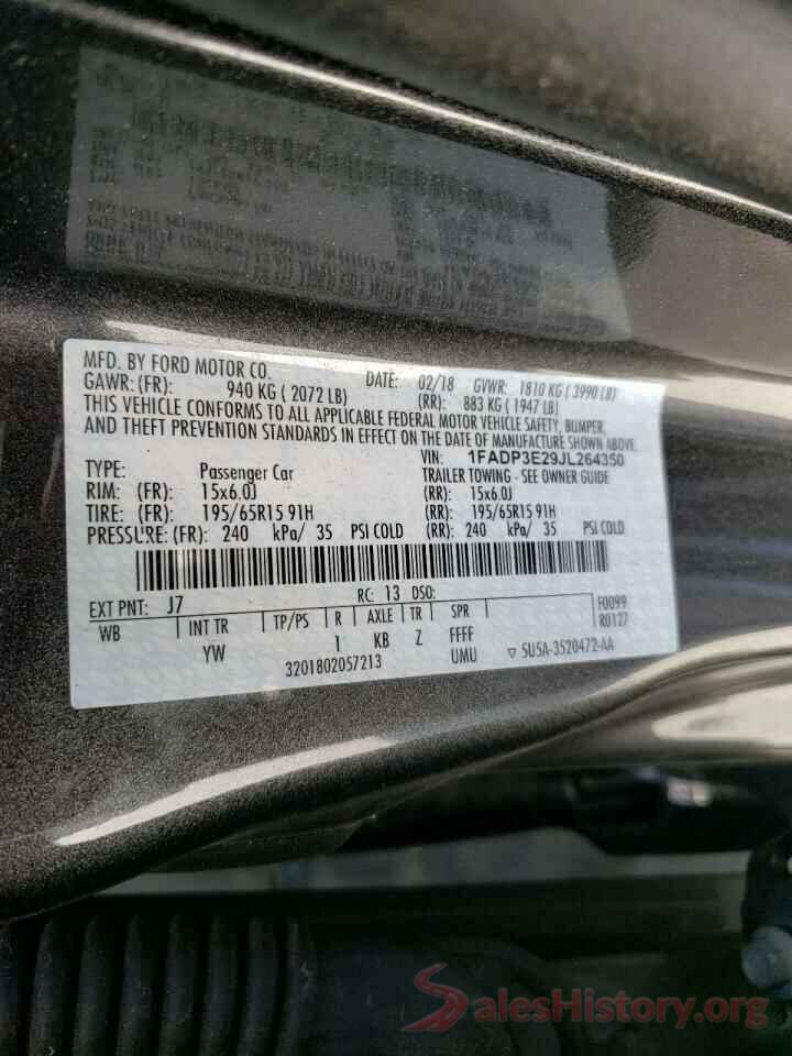 1FADP3E29JL264350 2018 FORD FOCUS