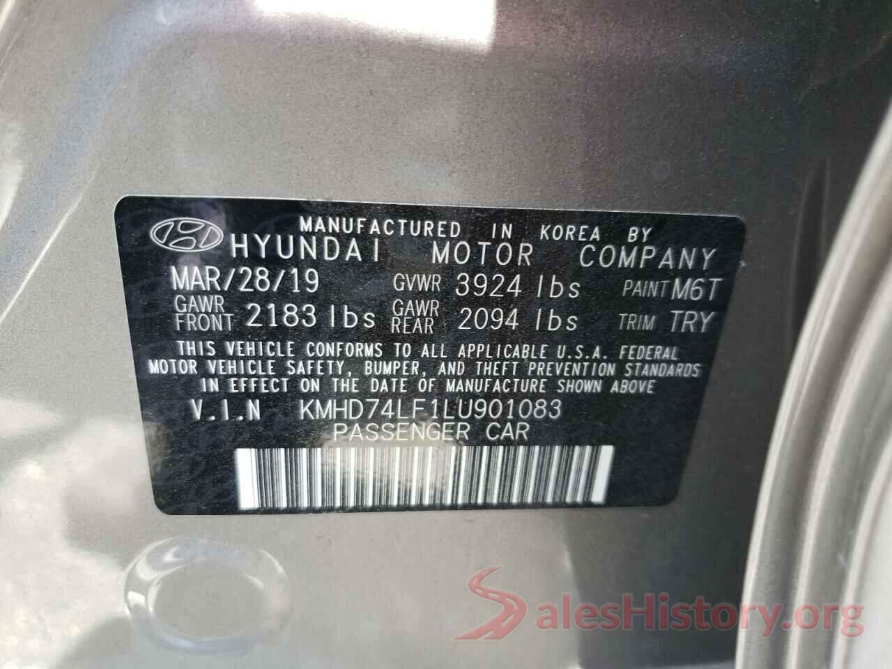 KMHD74LF1LU901083 2020 HYUNDAI ELANTRA