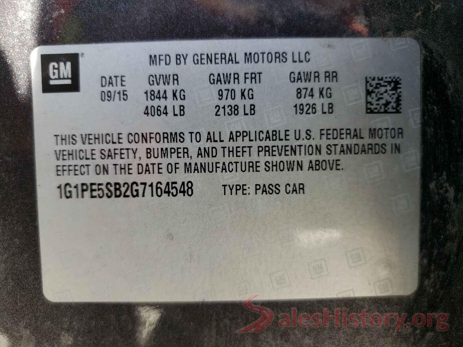 1G1PE5SB2G7164548 2016 CHEVROLET CRUZE