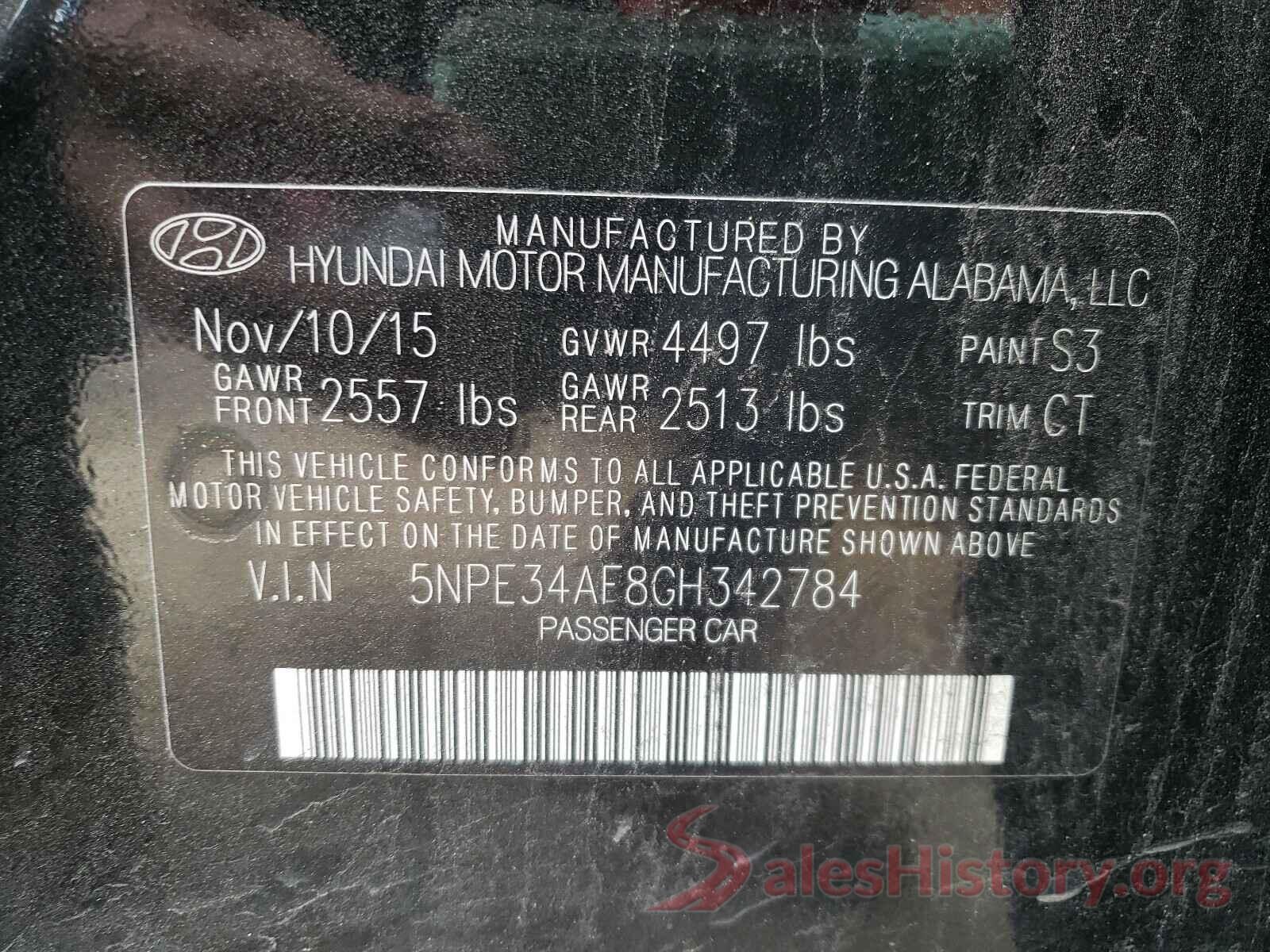 5NPE34AF8GH342784 2016 HYUNDAI SONATA