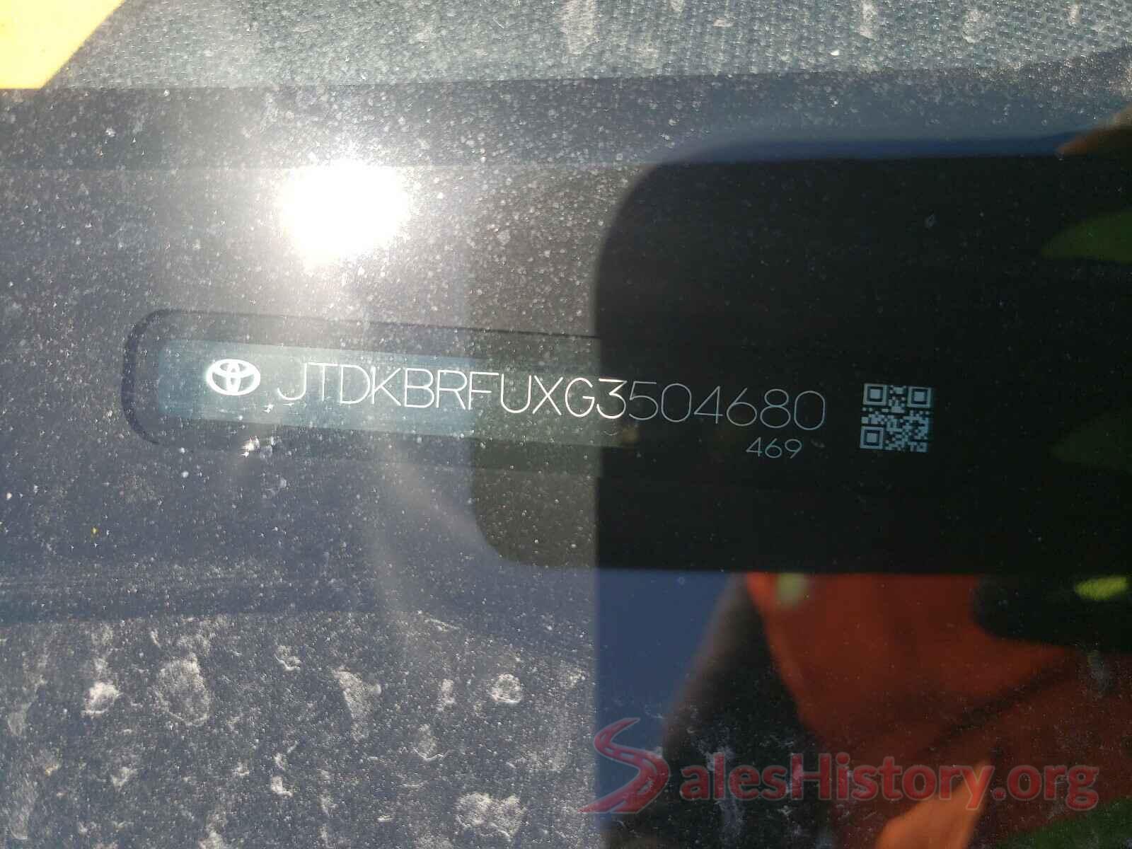 JTDKBRFUXG3504680 2016 TOYOTA PRIUS