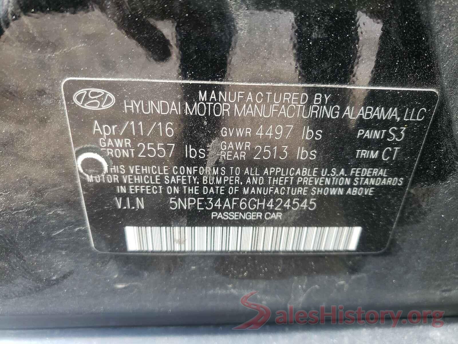 5NPE34AF6GH424545 2016 HYUNDAI SONATA