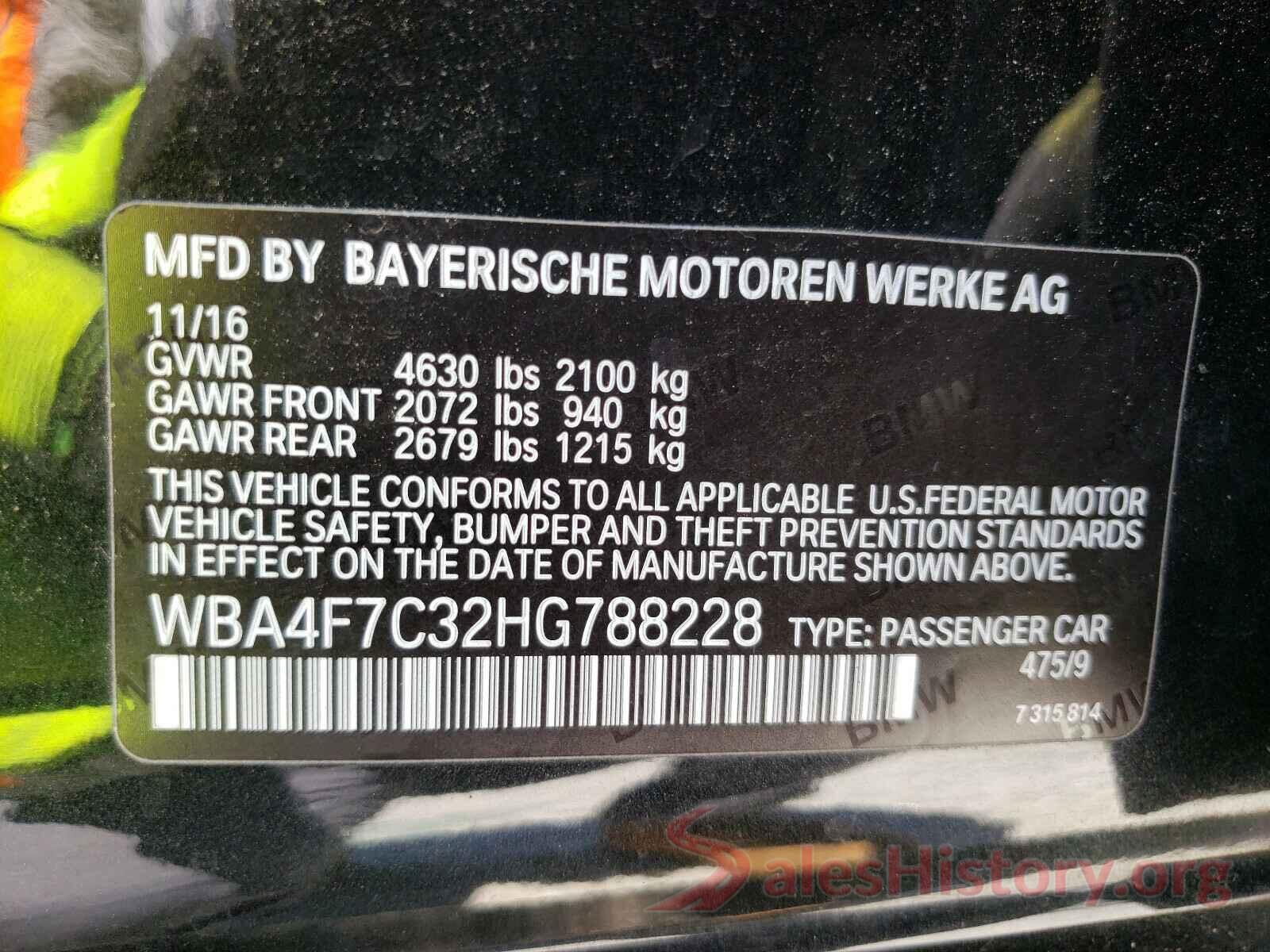 WBA4F7C32HG788228 2017 BMW 4 SERIES