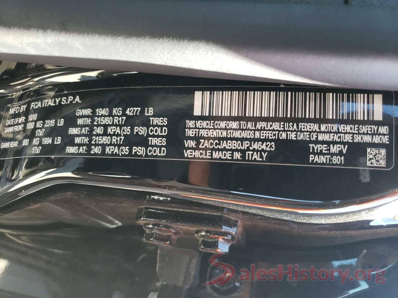 ZACCJABB0JPJ46423 2018 JEEP RENEGADE