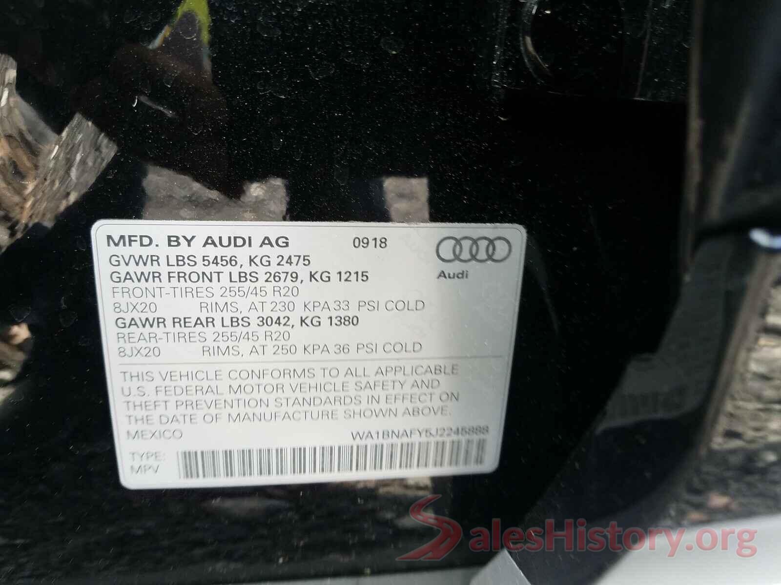 WA1BNAFY5J2245888 2018 AUDI Q5