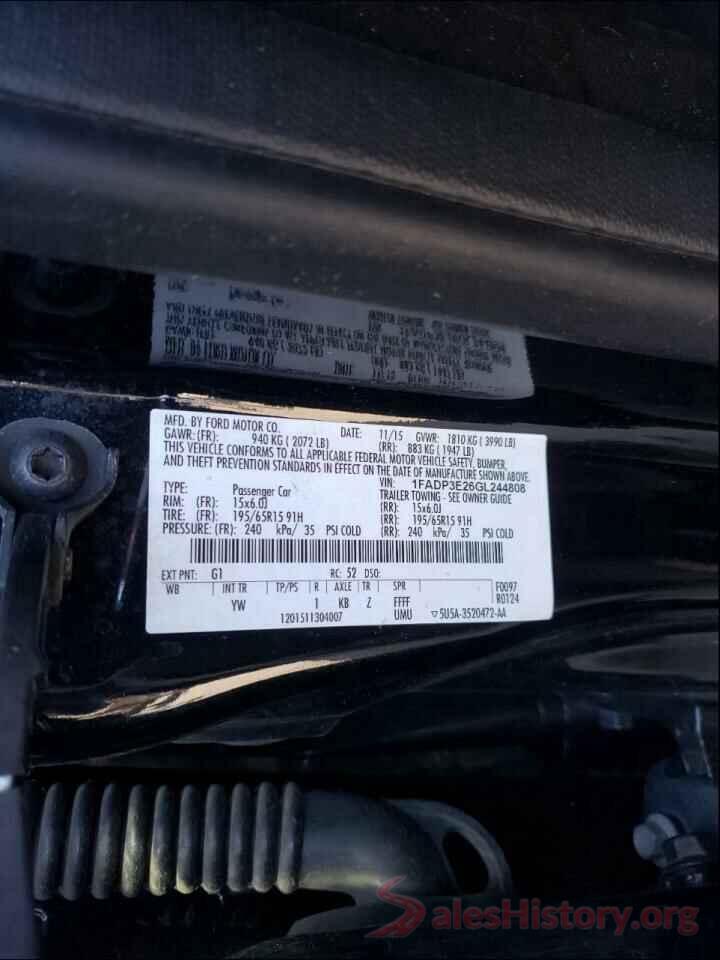 1FADP3E26GL244808 2016 FORD FOCUS