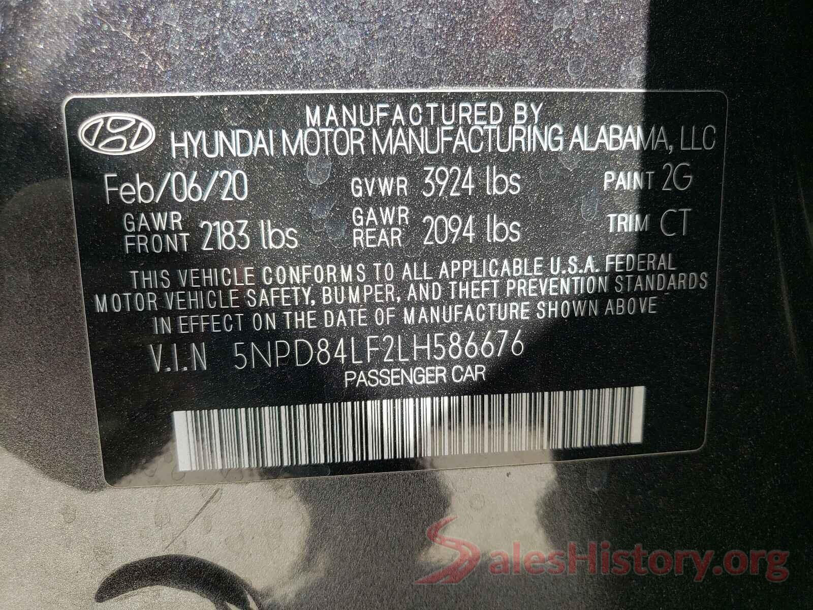 5NPD84LF2LH586676 2020 HYUNDAI ELANTRA