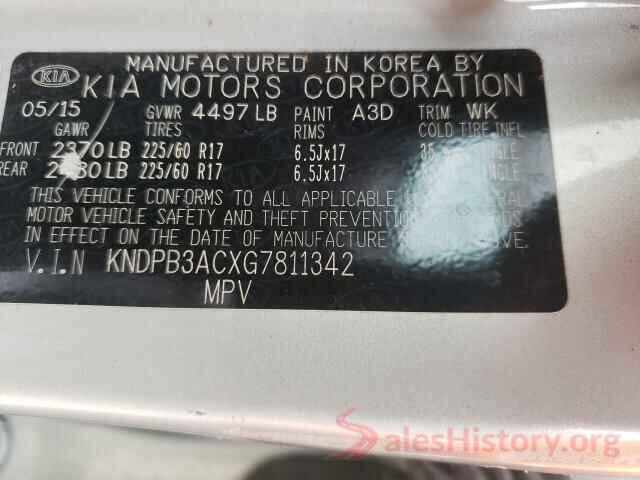 KNDPB3ACXG7811342 2016 KIA SPORTAGE