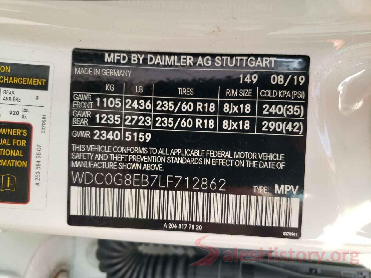 WDC0G8EB7LF712862 2020 MERCEDES-BENZ GLC-CLASS