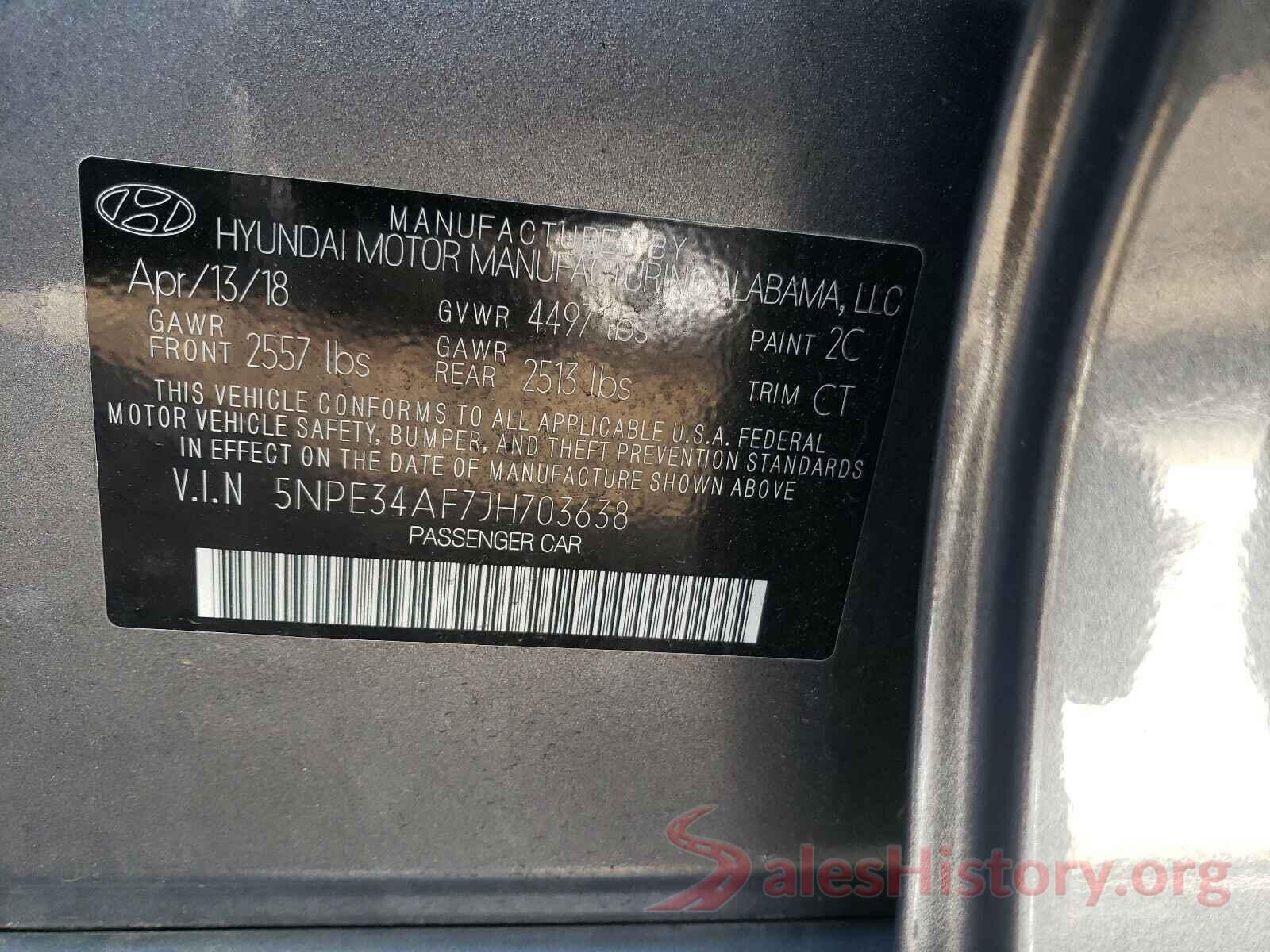 5NPE34AF7JH703638 2018 HYUNDAI SONATA