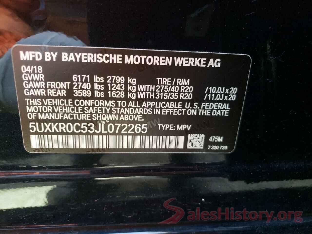 5UXKR0C53JL072265 2018 BMW X5