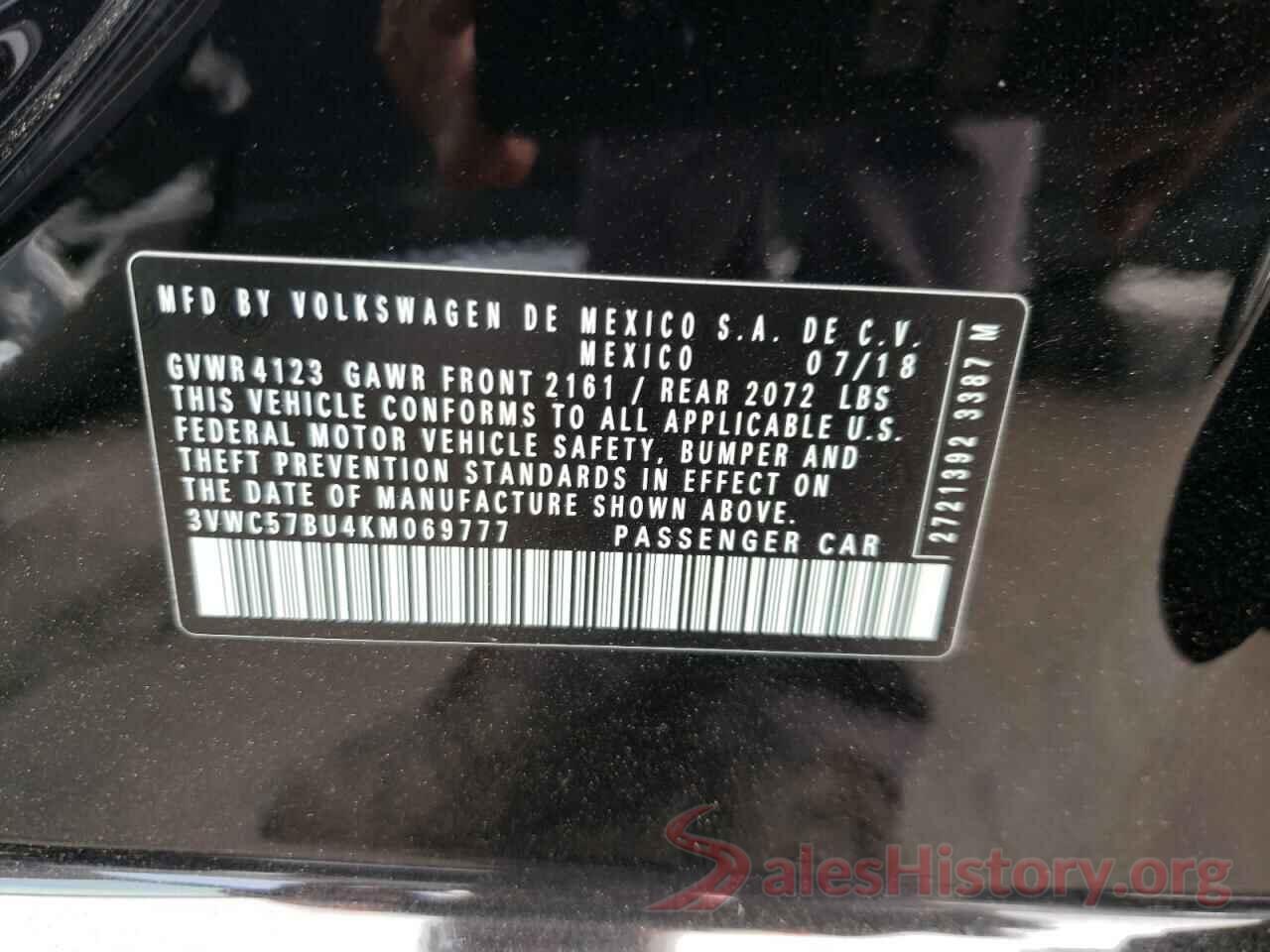 3VWC57BU4KM069777 2019 VOLKSWAGEN JETTA