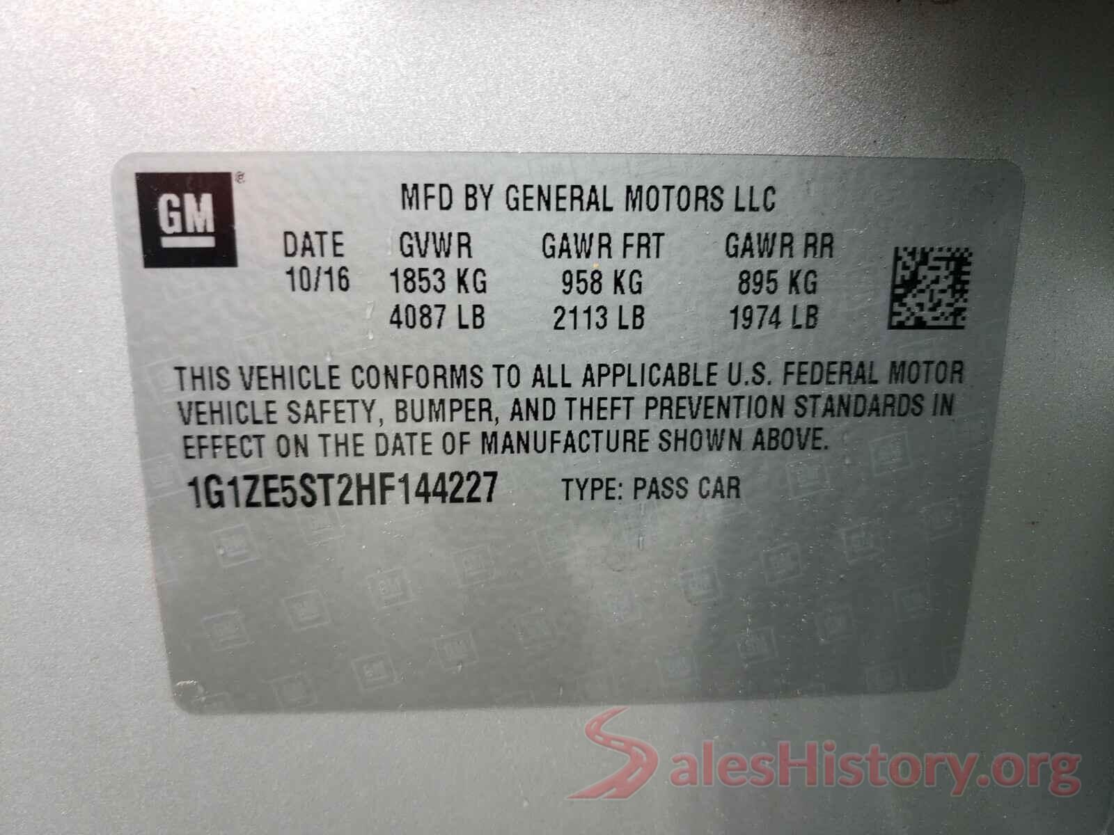 1G1ZE5ST2HF144227 2017 CHEVROLET MALIBU