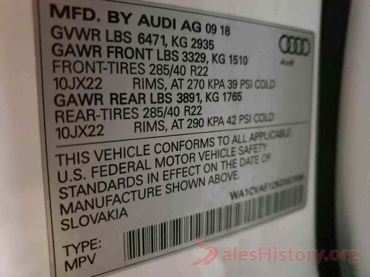 WA1CVAF12KD007090 2019 AUDI Q8