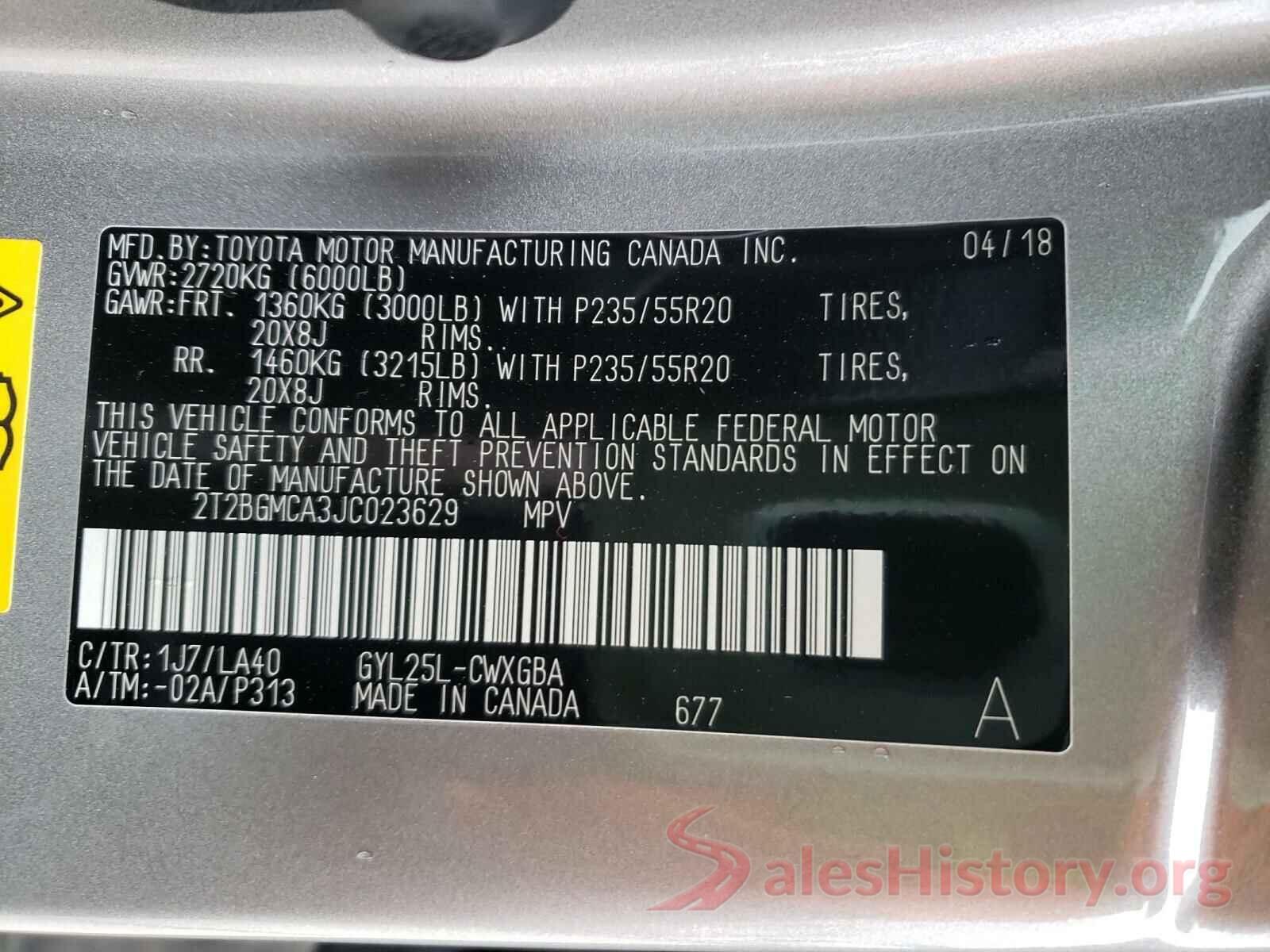 2T2BGMCA3JC023629 2018 LEXUS RX450