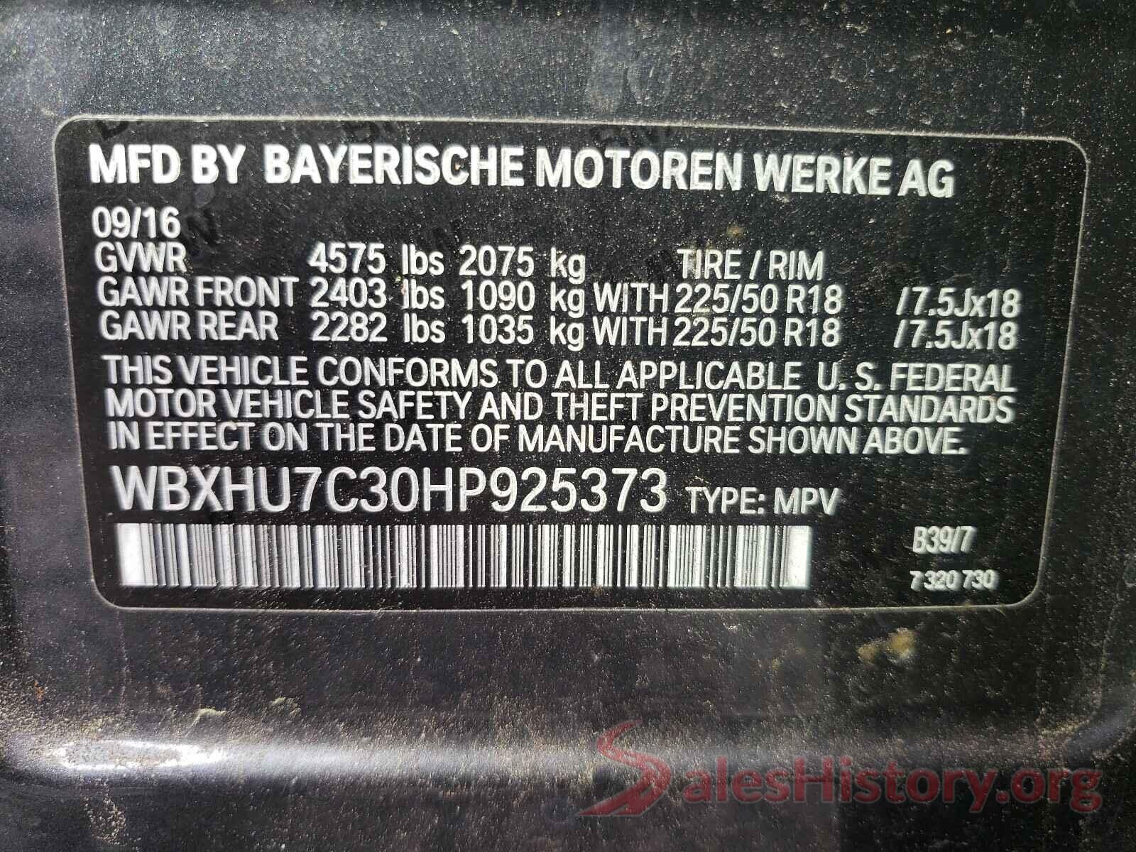 WBXHU7C30HP925373 2017 BMW X1