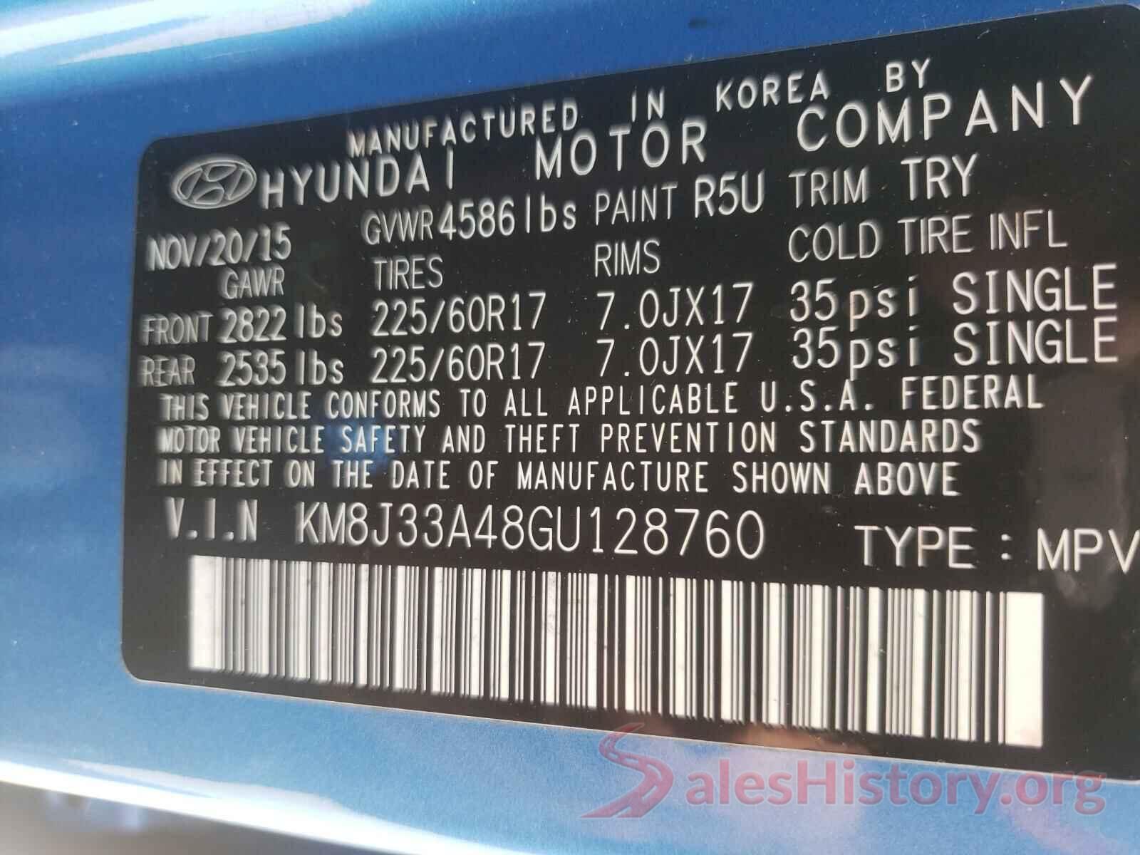 KM8J33A48GU128760 2016 HYUNDAI TUCSON