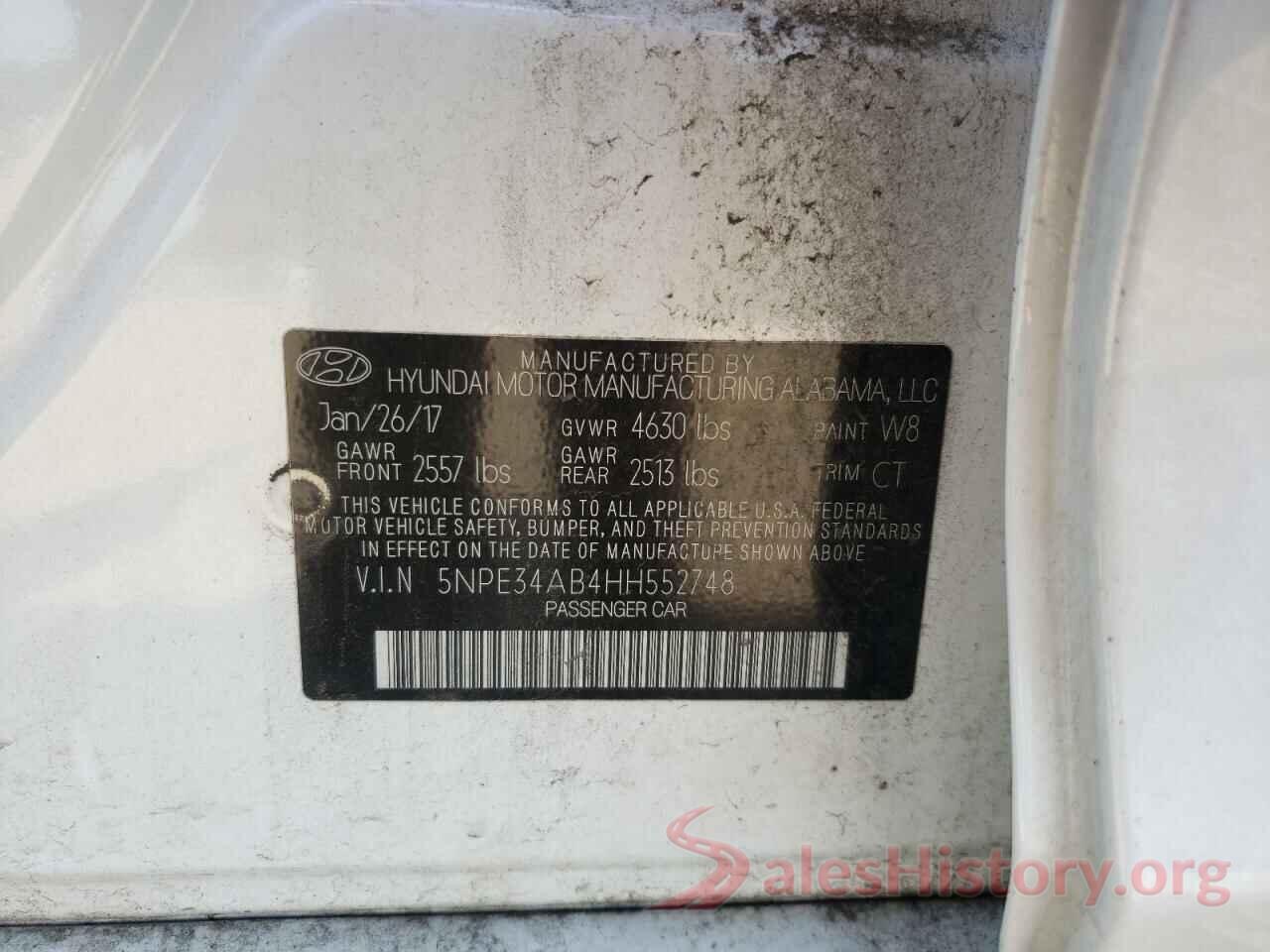 5NPE34AB4HH552748 2017 HYUNDAI SONATA