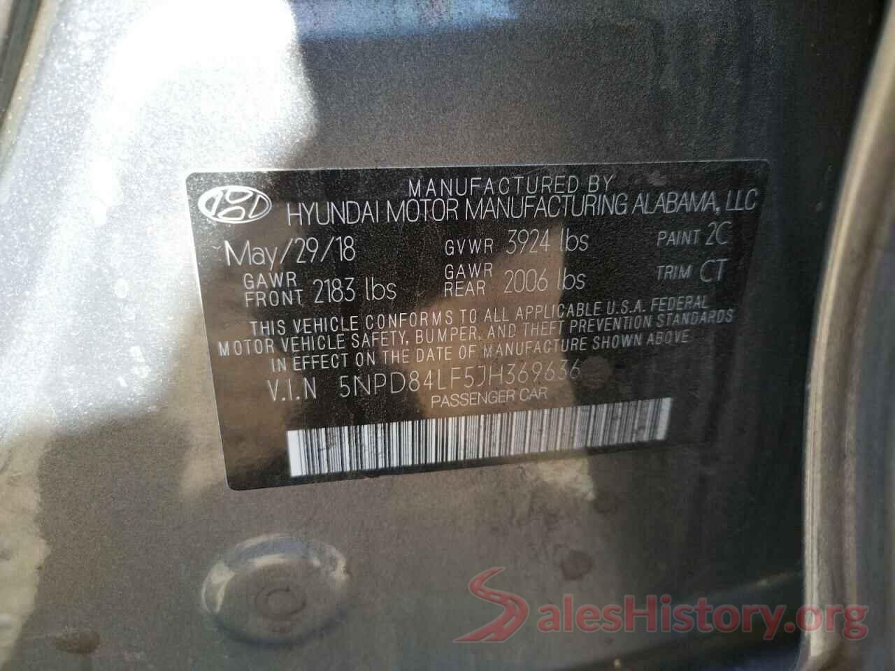 5NPD84LF5JH369636 2018 HYUNDAI ELANTRA