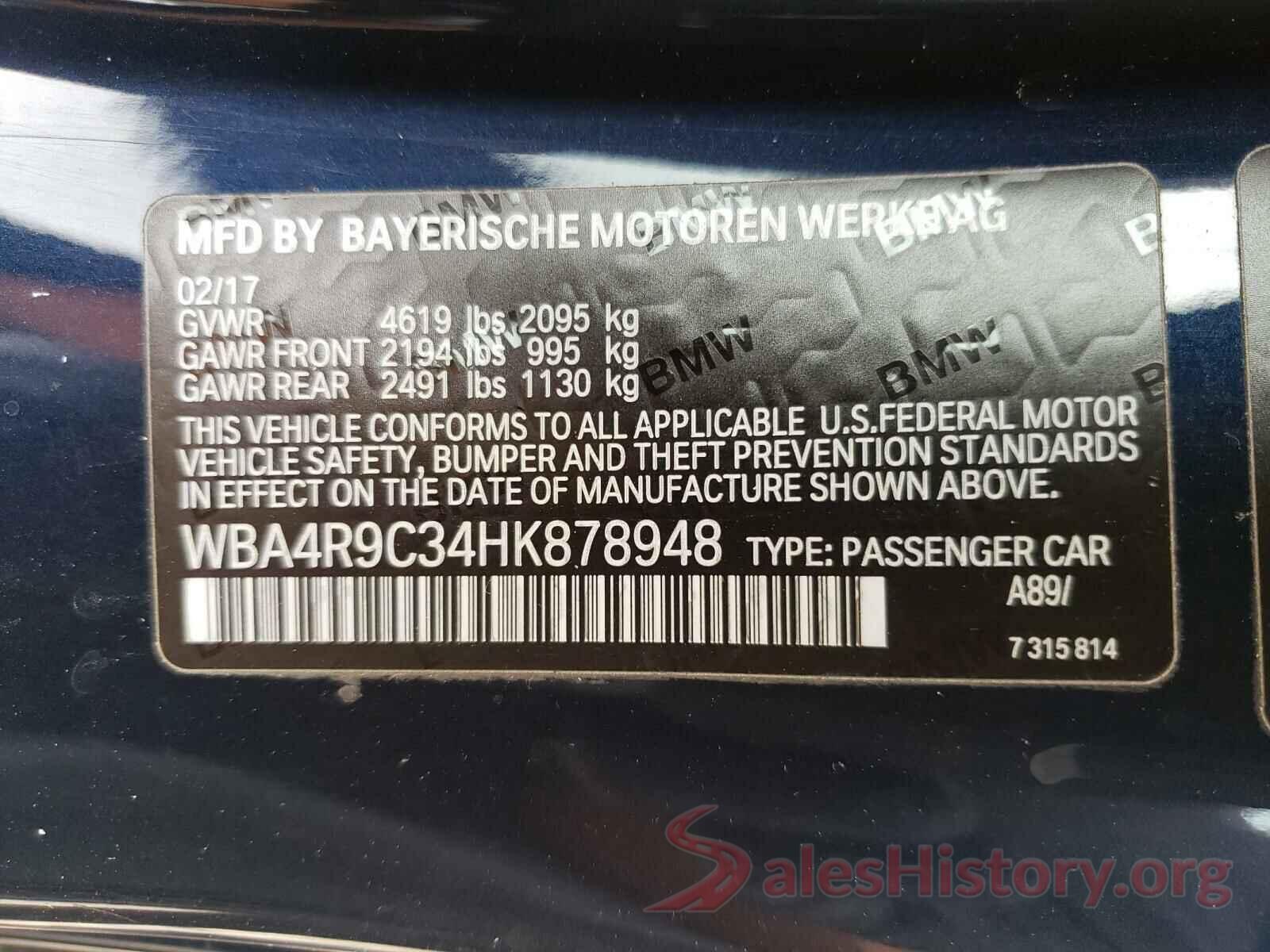 WBA4R9C34HK878948 2017 BMW 4 SERIES