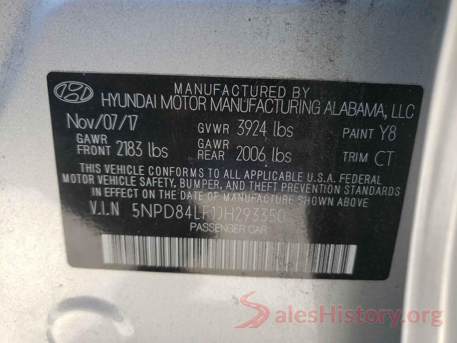 5NPD84LF1JH293350 2018 HYUNDAI ELANTRA