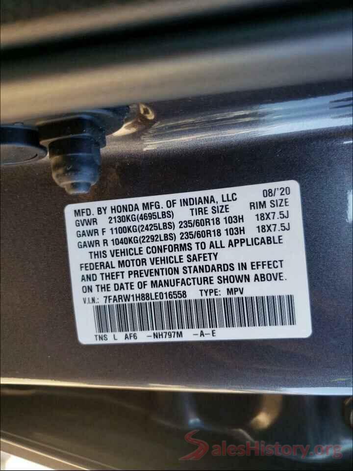 7FARW1H88LE016558 2020 HONDA CRV