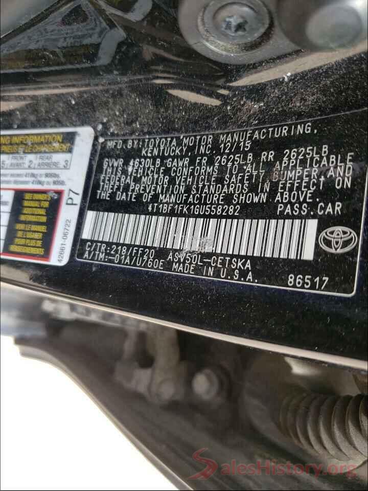 4T1BF1FK1GU558282 2016 TOYOTA CAMRY