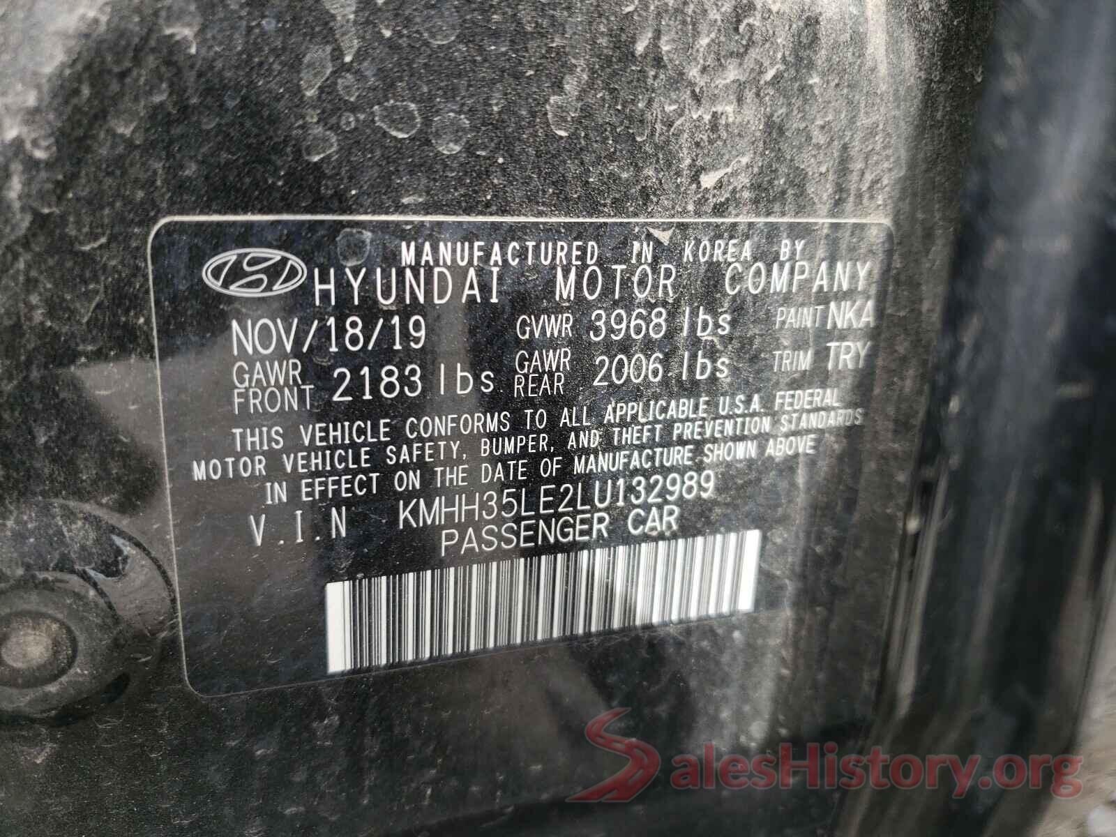 KMHH35LE2LU132989 2020 HYUNDAI ELANTRA