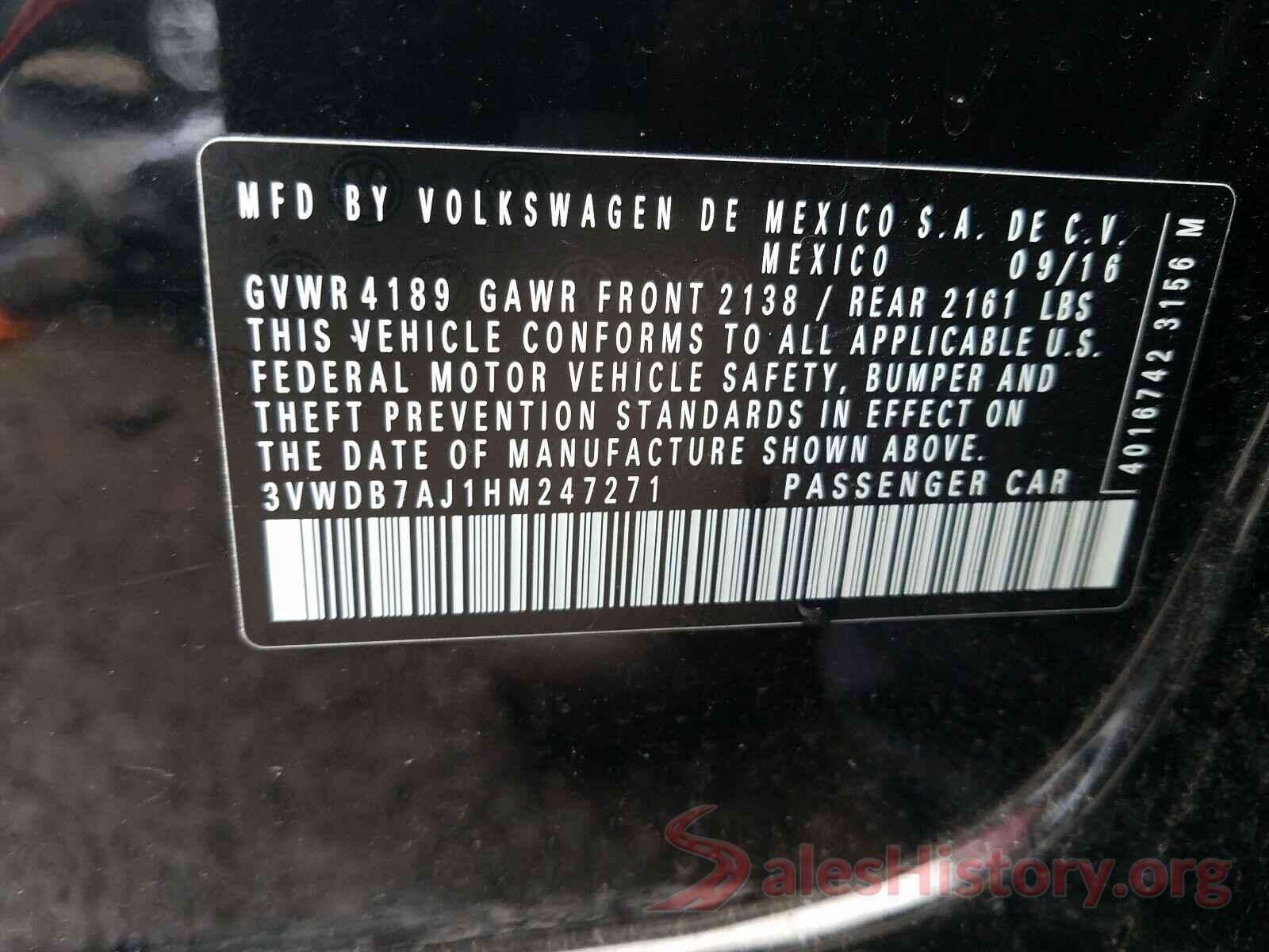 3VWDB7AJ1HM247271 2017 VOLKSWAGEN JETTA