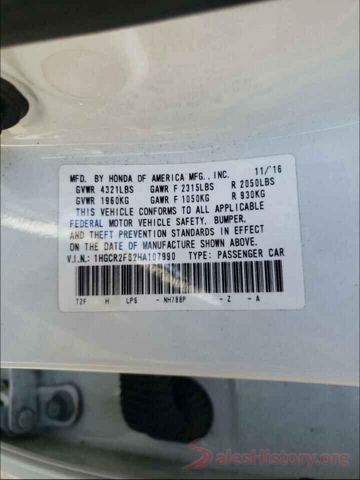 1HGCR2F62HA107990 2017 HONDA ACCORD