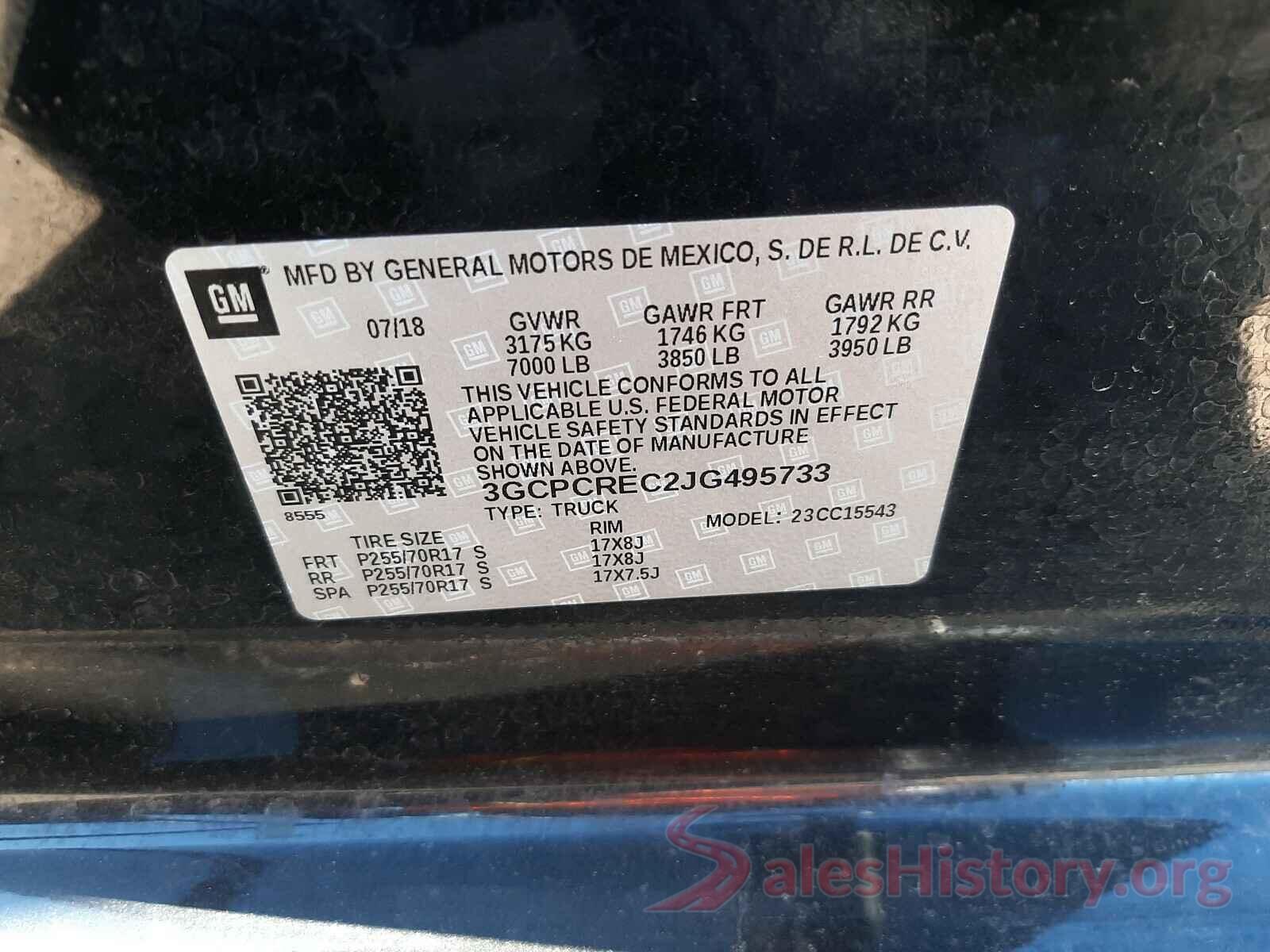 3GCPCREC2JG495733 2018 CHEVROLET SILVERADO