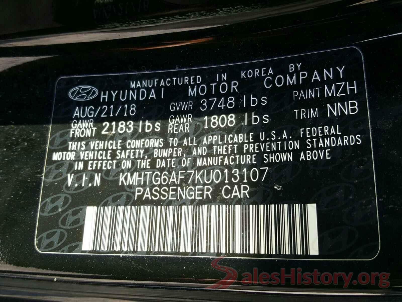 KMHTG6AF7KU013107 2019 HYUNDAI VELOSTER