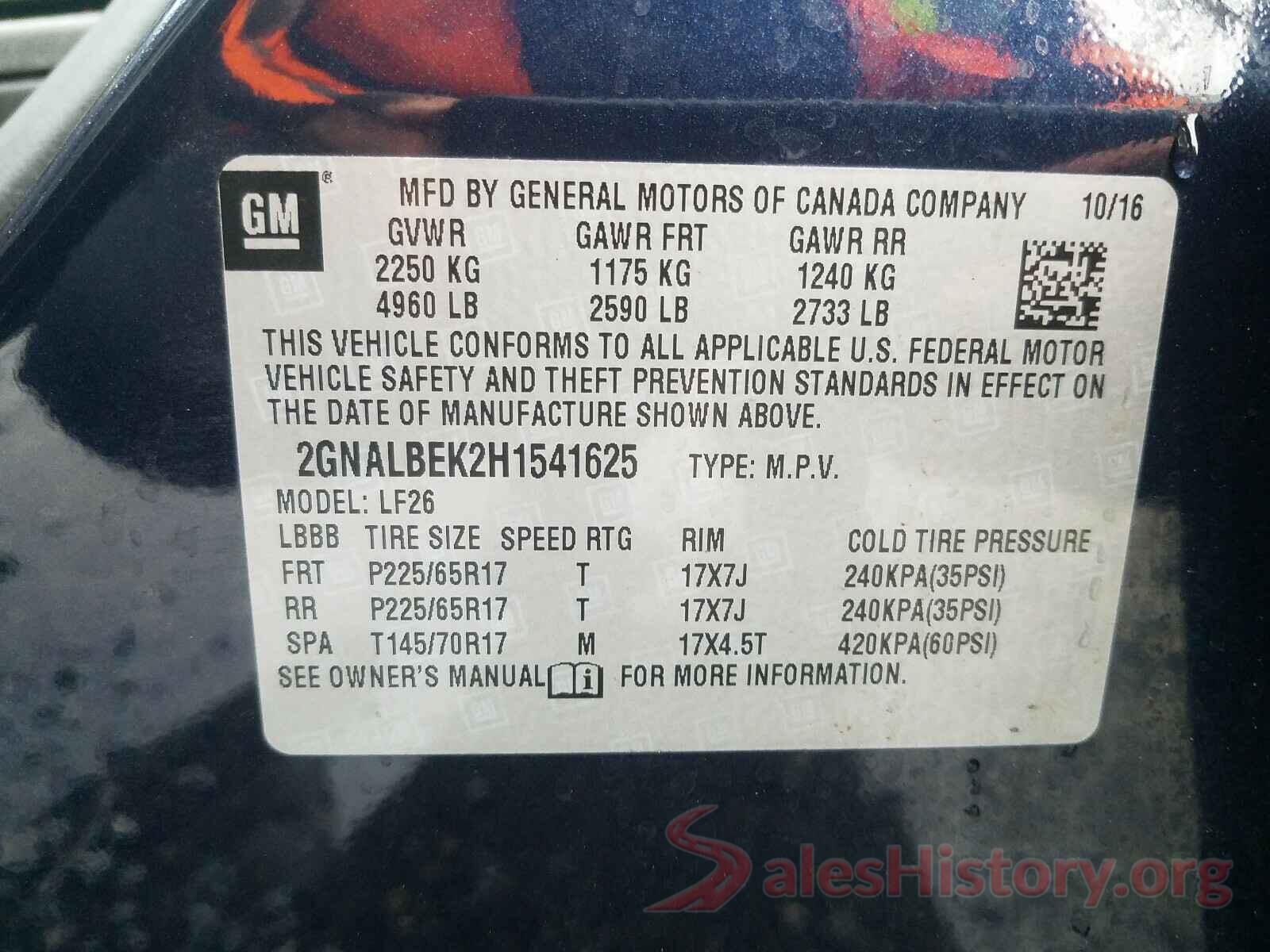 2GNALBEK2H1541625 2017 CHEVROLET EQUINOX