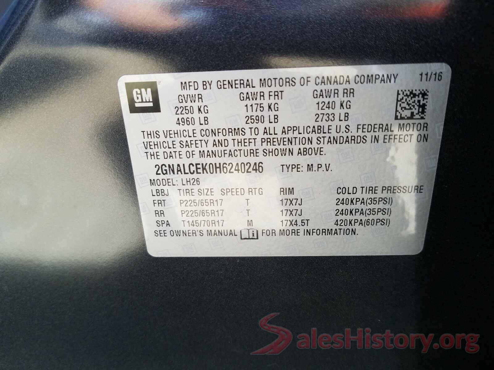 2GNALCEK0H6240246 2017 CHEVROLET EQUINOX