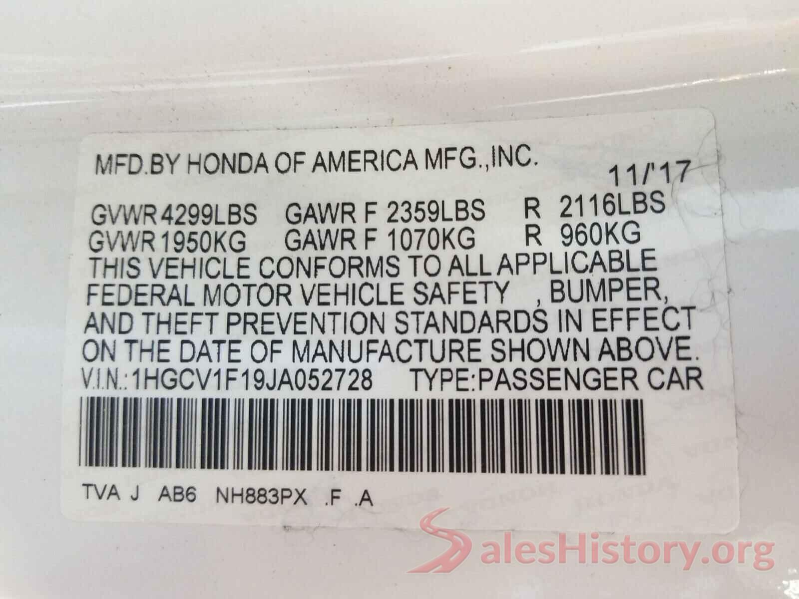 1HGCV1F19JA052728 2018 HONDA ACCORD